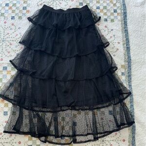 Studio West Black Ruffled Mini Skirt